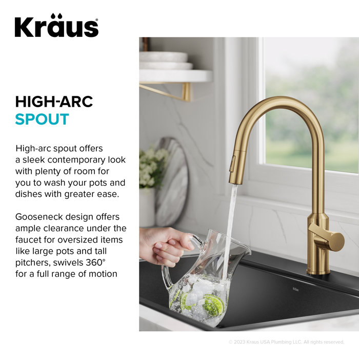 KRAUS Oletto Touchless Sensor Pull Down Single Handle Kitchen Faucet